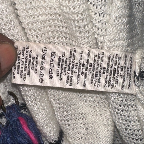 FREE PEOPLE Dreamland XS Knit Cardigan Sweater Bell Sleeve Cropped Linen Blend - Picture 8 of 12